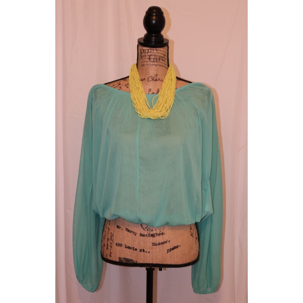 Sheer blouse with Surplice Back #shesdarlin!